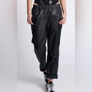 One Teaspoon Leather Shabbies Pant in Black size S